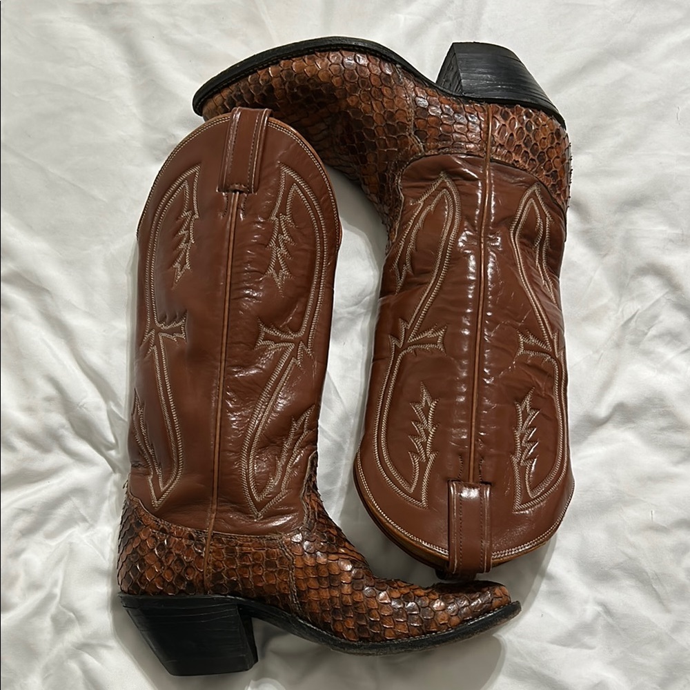 Tony Lama Brown Heeled Boots